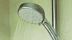 Hot water, shower head